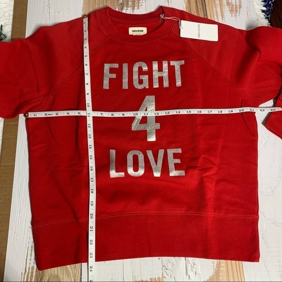Zadig & Voltaire Fight 4 Love Sweatshirt Size Small Red - Picture 5 of 9